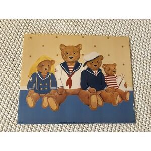 Vintage 1997 Bernard Fine Art Teddy Bear Family scene artist Adrienne Samuelson